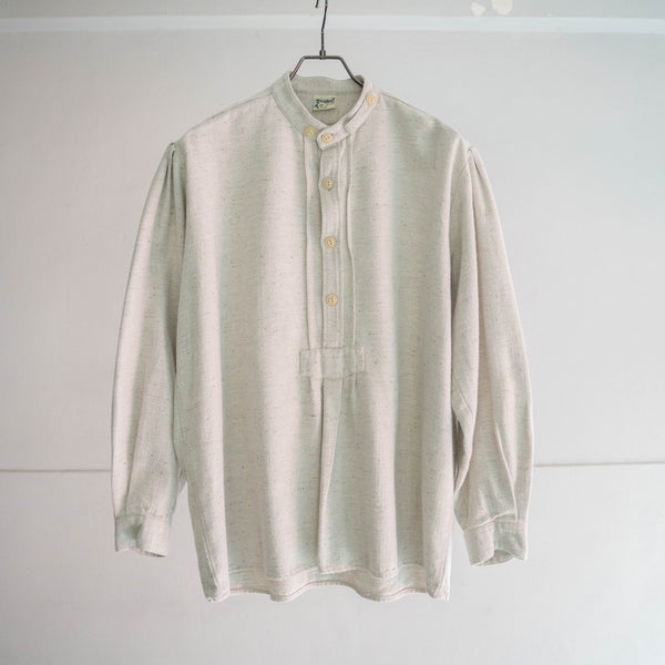 1980-90s Europe ivory smock shirt with chin strap