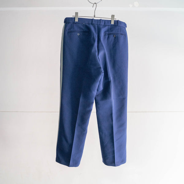 1970-80s Europe blue × gray color side line pants