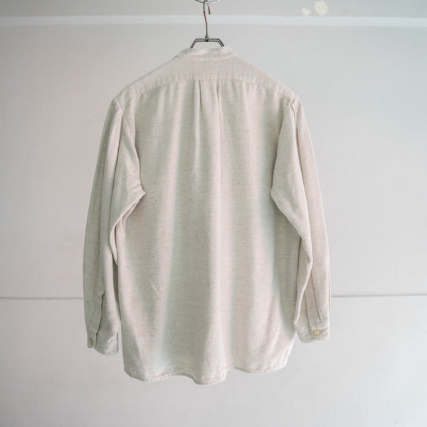 1980-90s Europe ivory smock shirt with chin strap