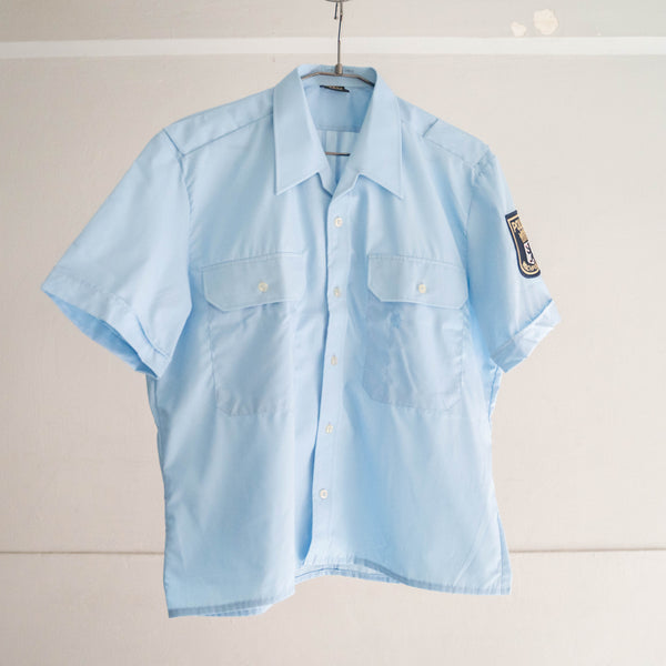 around 1990s Germany police short sleeve work shirt 'remake' -dead stock-