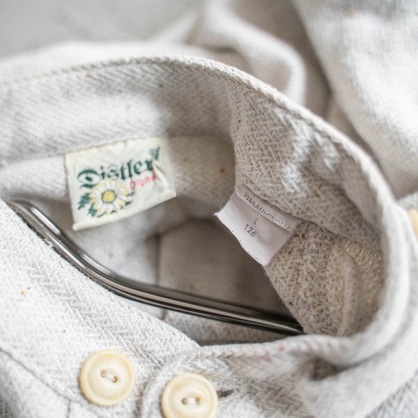 1980-90s Europe ivory smock shirt with chin strap