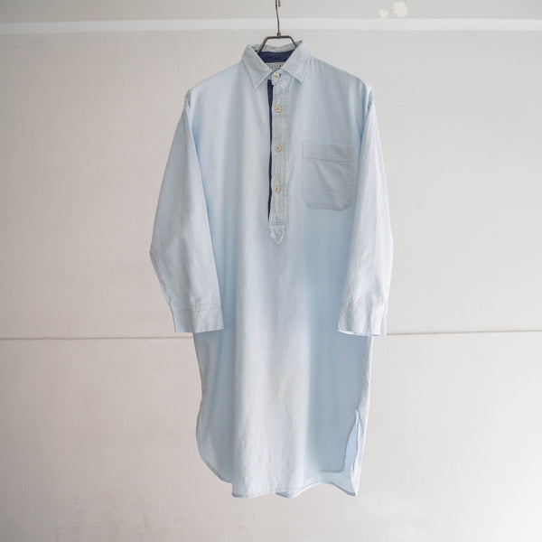 around 1980s sky blue long grandpa shirt