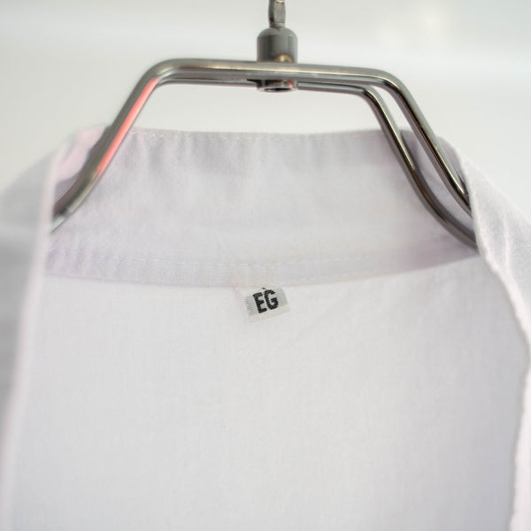 1990-00s white cotton flower embroidery short sleeve shirt