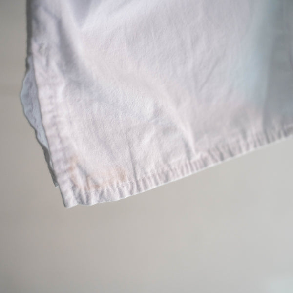 1990-00s white cotton flower embroidery short sleeve shirt