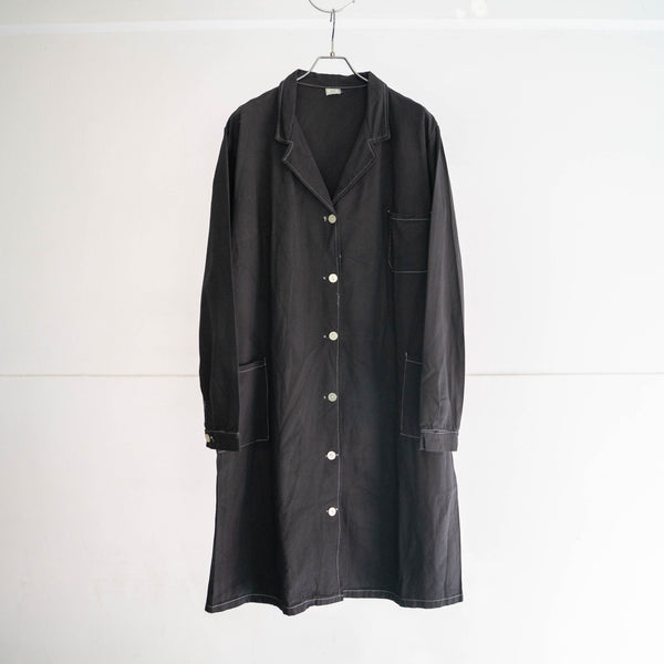 1980-90s Italian military work coat ‘dead stock’ -black dyed- -1