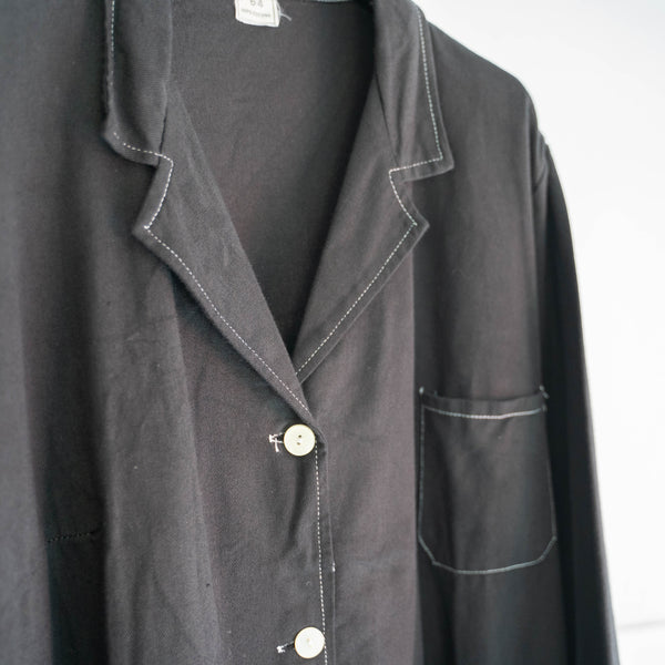 1980-90s Italian military work coat ‘dead stock’ -black dyed- -1