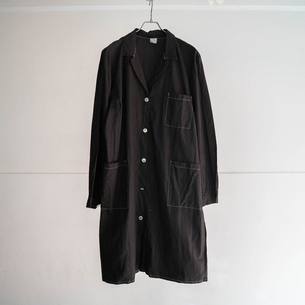 1980-90s Italian military work coat ‘dead stock’ -black dyed- -2