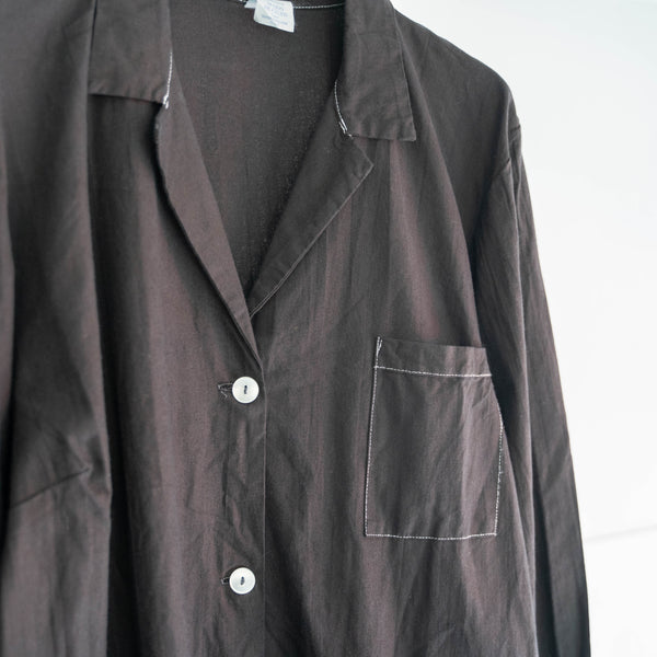 1980-90s Italian military work coat ‘dead stock’ -black dyed- -2