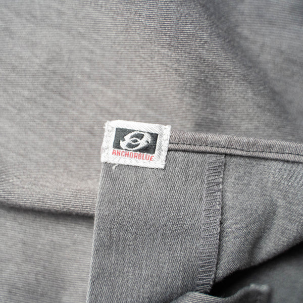 around 1990s faded gray color open collar short sleeve work shirt 'remake'