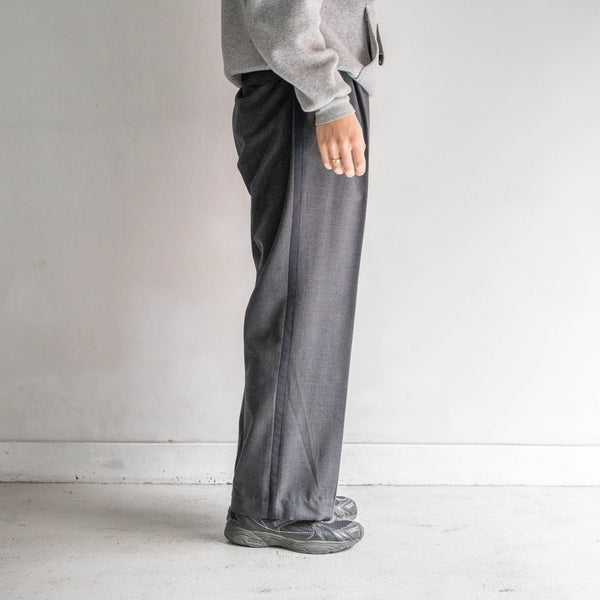 around2000s Dutch military dark gray color side line slacks "dead stock"