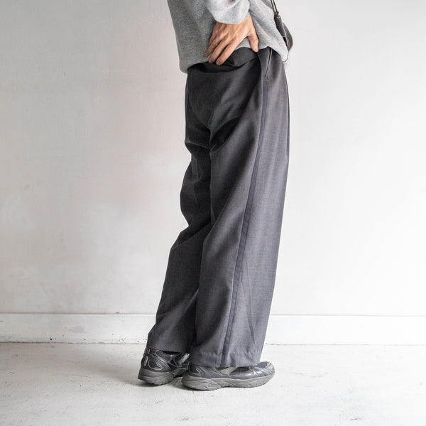 around2000s Dutch military dark gray color side line slacks "dead stock"