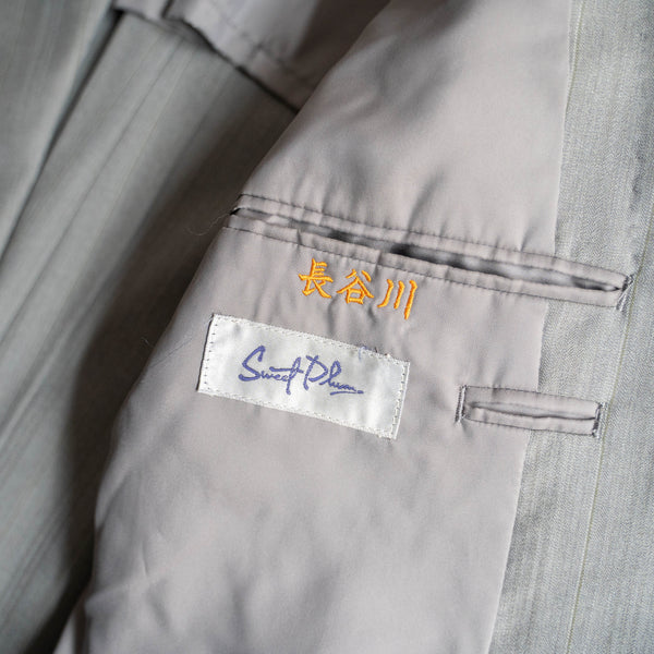 2000s Japan vintage light gray summer wool set up