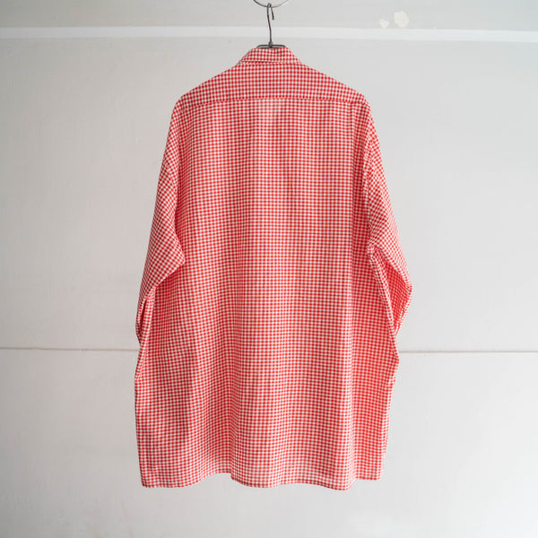 1990s Europe red checked tyrolean shirt -2