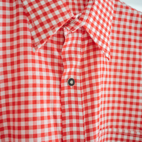 1990s Europe red checked tyrolean shirt -1
