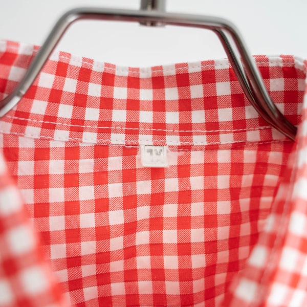 1990s Europe red checked tyrolean shirt -1