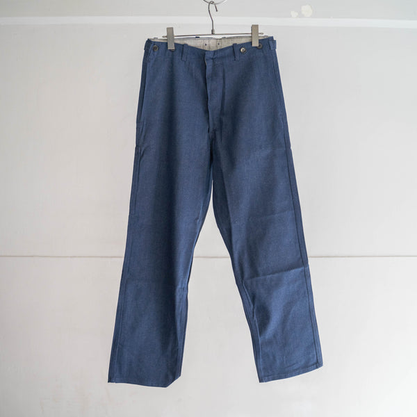 1970s Germany blue denim work pants -with cinch back- ‘dead stock’