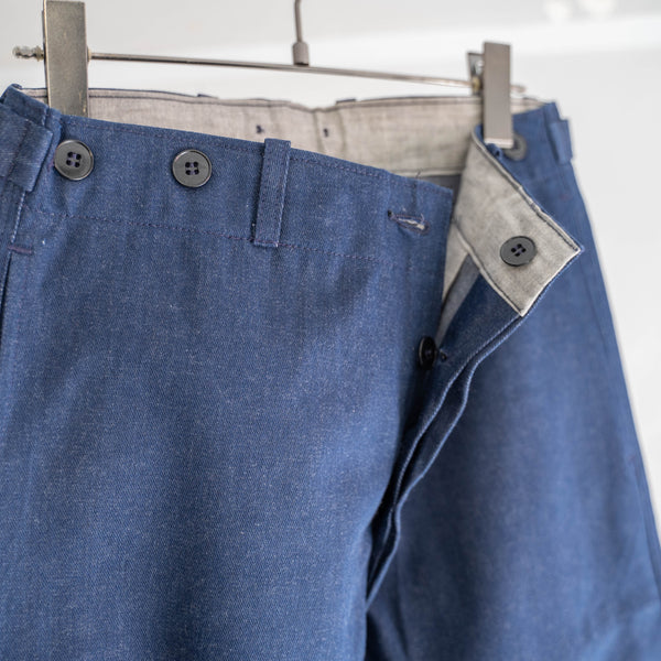 1970s Germany blue denim work pants -with cinch back- ‘dead stock’