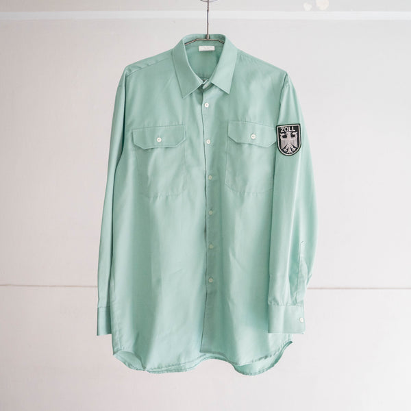 around 1990s Germany customs work shirt 'with patch' -dead stock-