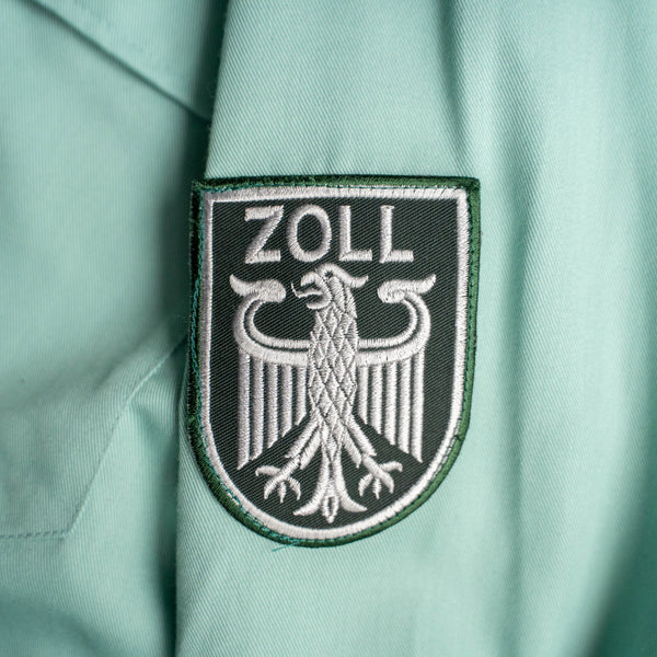 around 1990s Germany customs work shirt 'with patch' -dead stock-