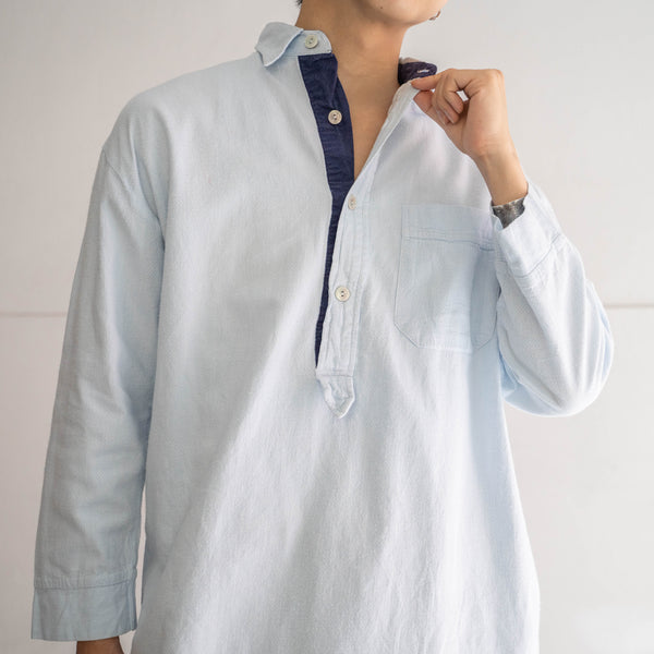 around 1980s sky blue long grandpa shirt