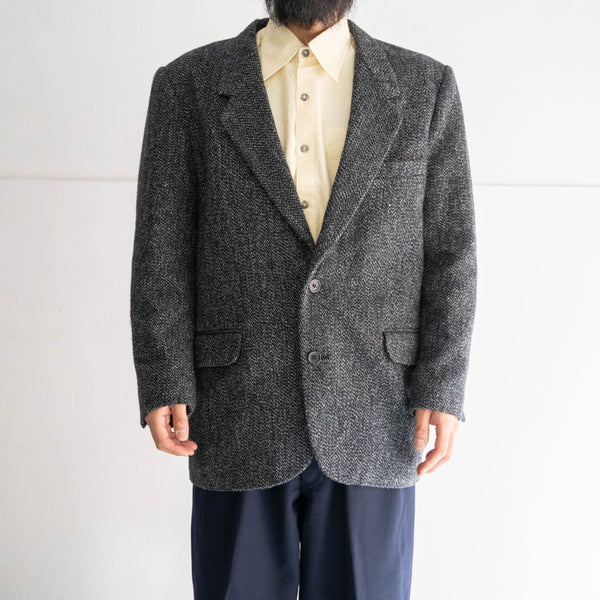 1980-90s Japan vintage salt and pepper tweed tailored jacket