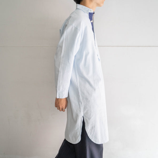 around 1980s sky blue long grandpa shirt