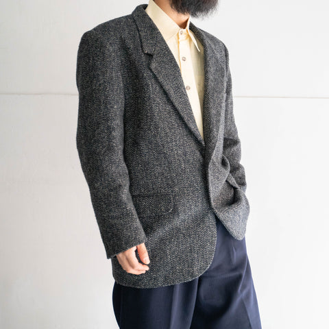 1980-90s Japan vintage salt and pepper tweed tailored jacket