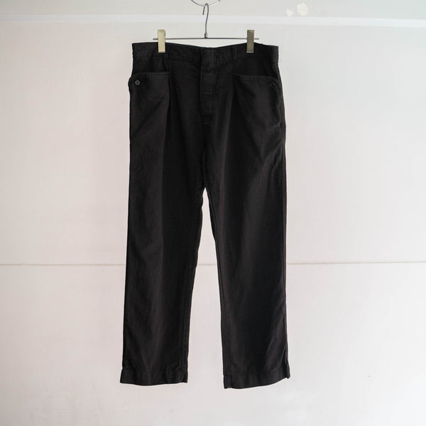 1970s Europe work pants with strange pockets 'dead stock' -black dyed-