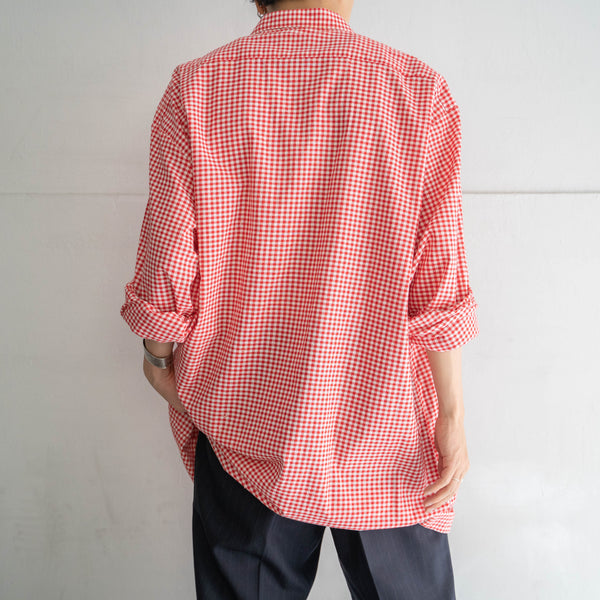 1990s Europe red checked tyrolean shirt -2