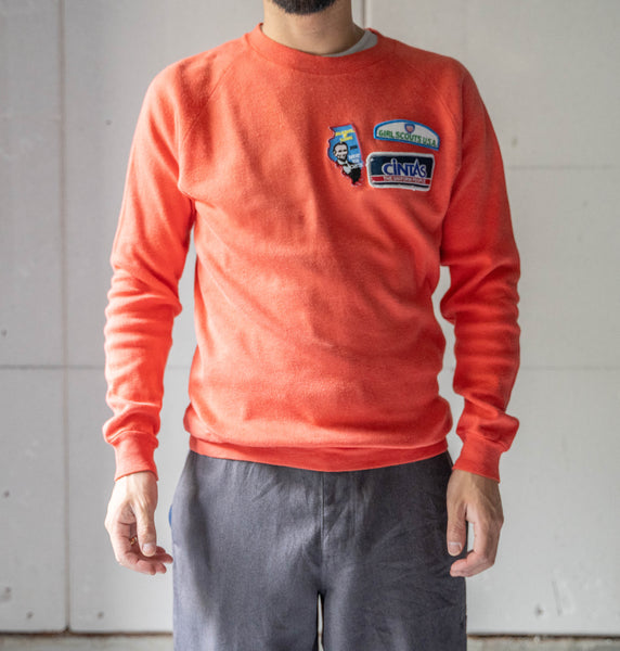 1980-90s Portugal orange color sweat -patch custom-