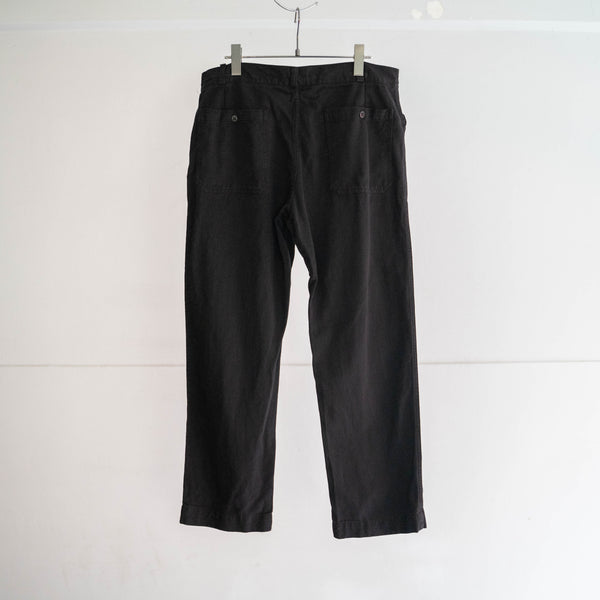 1970s Europe work pants with strange pockets 'dead stock' -black dyed-