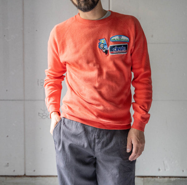 1980-90s Portugal orange color sweat -patch custom-