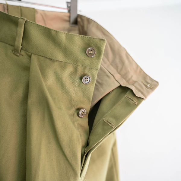around 1970s Europe military olive chino pants 'dead stock'
