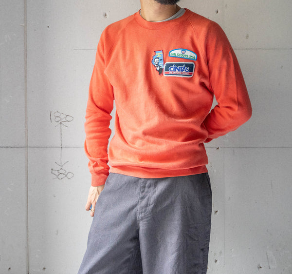 1980-90s Portugal orange color sweat -patch custom-