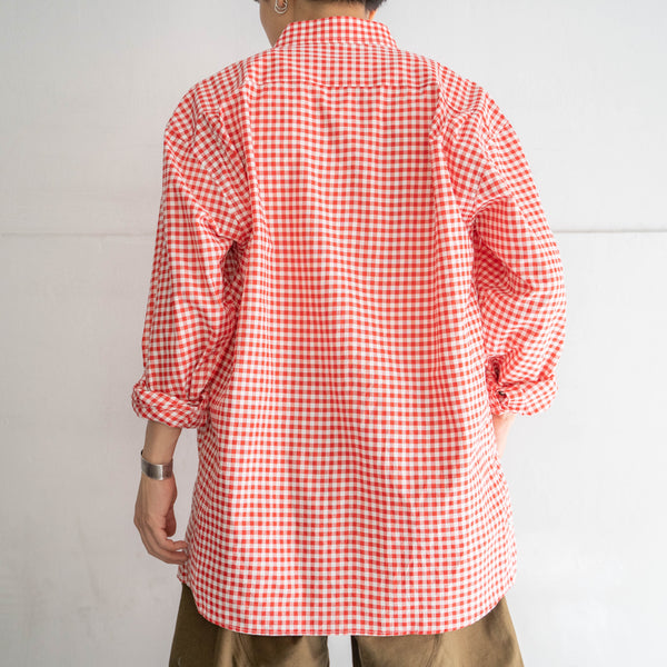 1990s Europe red checked tyrolean shirt -1
