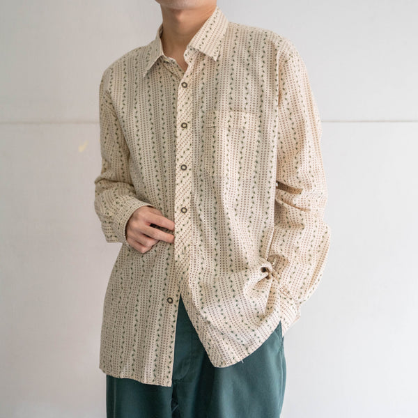 around 1990s Europe light beige all-over pattern shirt
