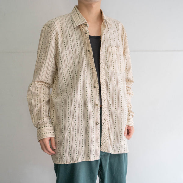 around 1990s Europe light beige all-over pattern shirt