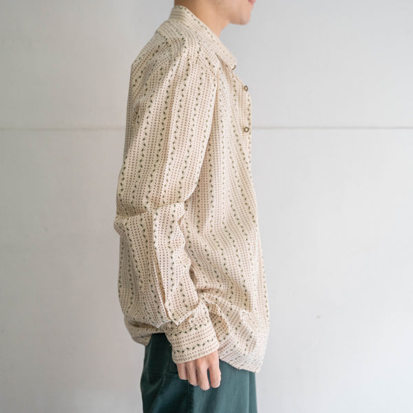 around 1990s Europe light beige all-over pattern shirt