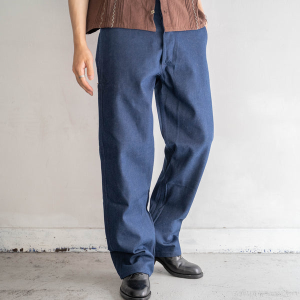 1970s Germany blue denim work pants -with cinch back- ‘dead stock’