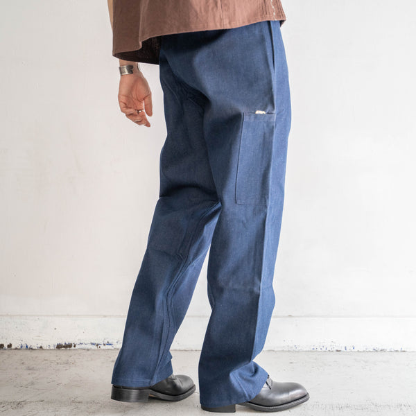 1970s Germany blue denim work pants -with cinch back- ‘dead stock’