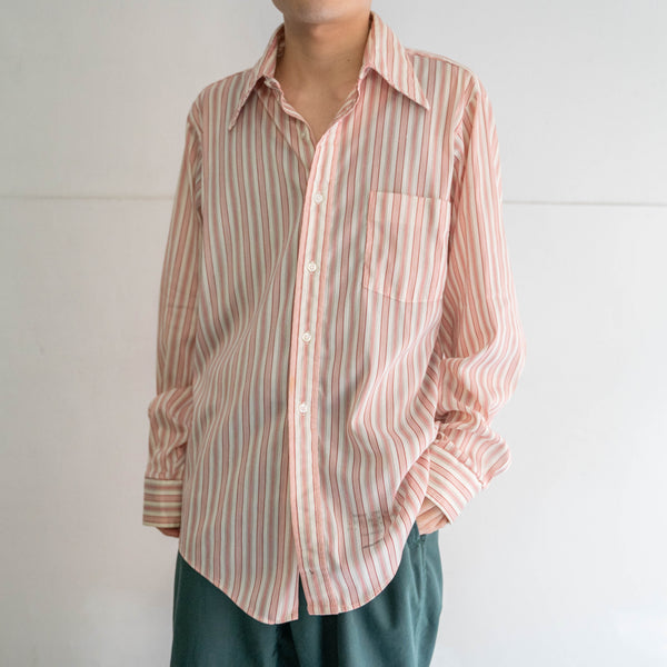 1970s USA white × red stripe shirt