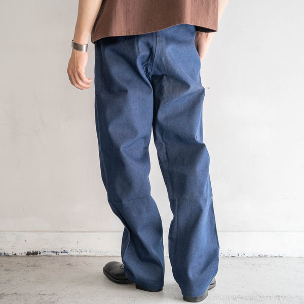 1970s Germany blue denim work pants -with cinch back- ‘dead stock’