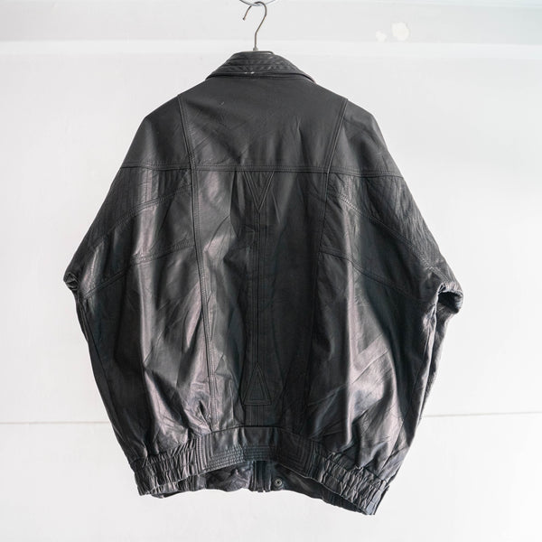 1980s stand collar 4pocket design leather jacket