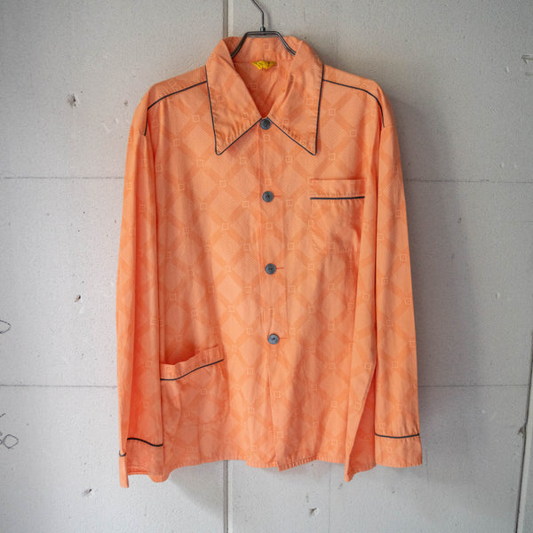 around 1990s Europe orange × black color pajama shirt