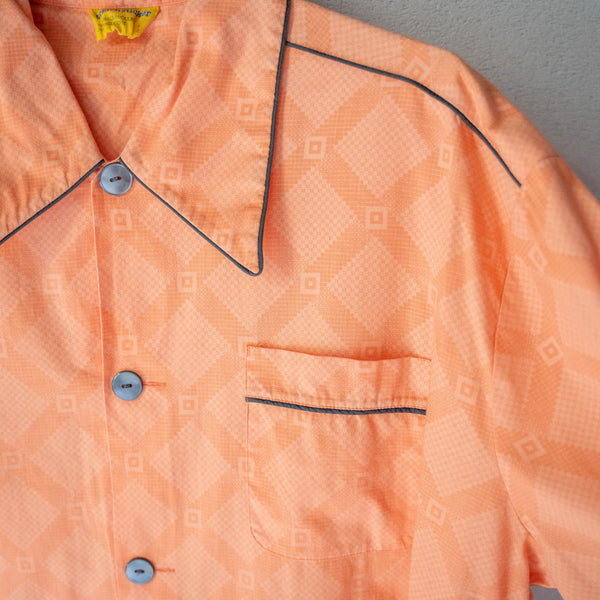 around 1990s Europe orange × black color pajama shirt