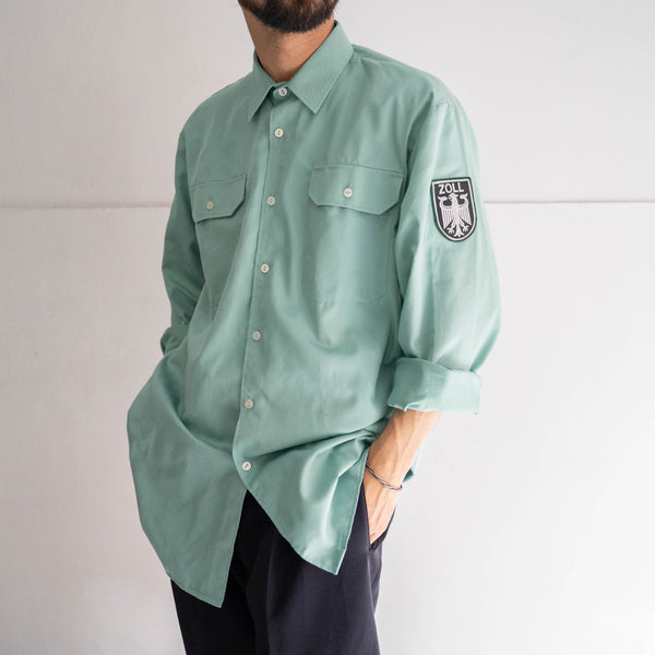 around 1990s Germany customs work shirt 'with patch' -dead stock-