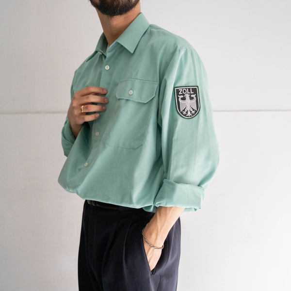 around 1990s Germany customs work shirt 'with patch' -dead stock-