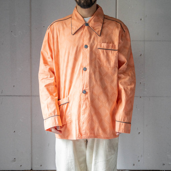 around 1990s Europe orange × black color pajama shirt