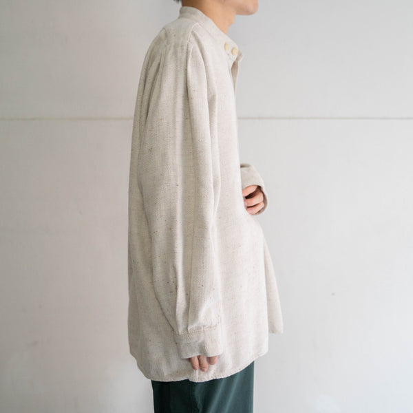 1980-90s Europe ivory smock shirt with chin strap