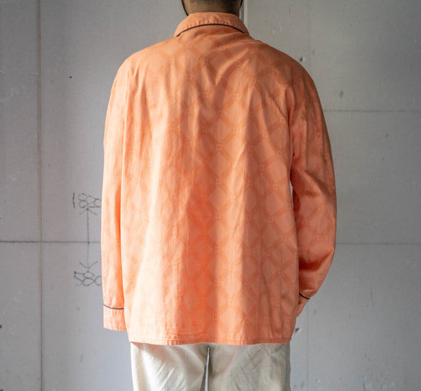 around 1990s Europe orange × black color pajama shirt